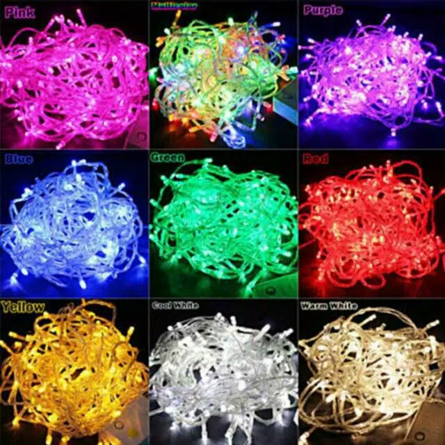 [IN BOX] READY Lampu Tumblr 100 LED 10 meter Light / Lampu Hiasan Natal bisa dibentuk tirai