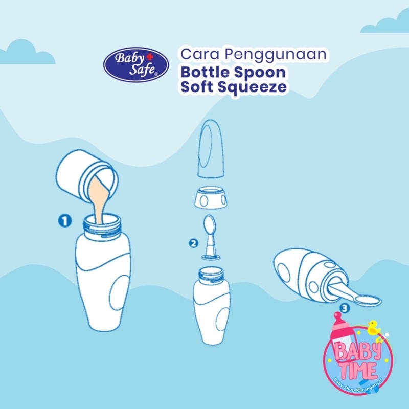 BABY SAFE Bottle Spoon Squeeze Food Feeder / Babysafe Botol Sendok MPASI JP030 &amp; JP029