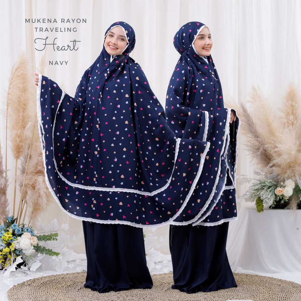 Mukena Dewasa Rayon Traveling Heart