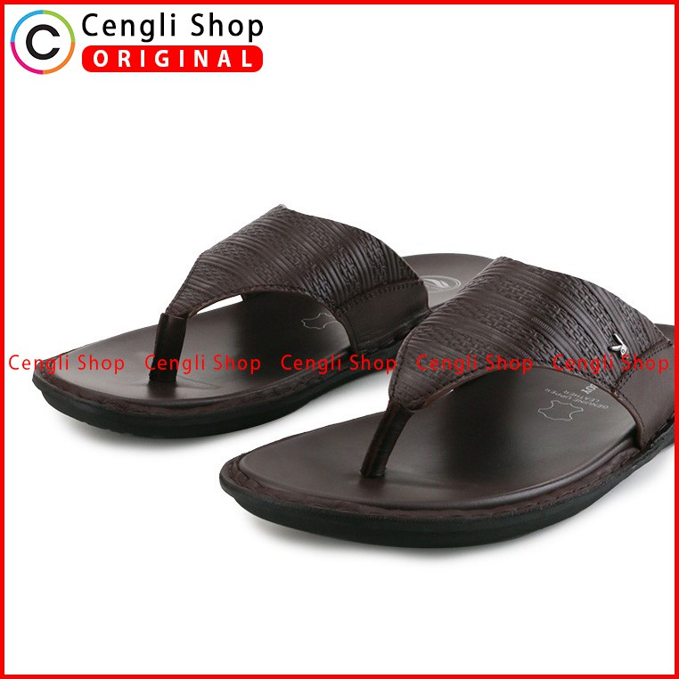 PLAYBOY SANDAL JEPIT KULIT CASUAL PRIA ORIGINAL TERBARU COKLAT PLC0