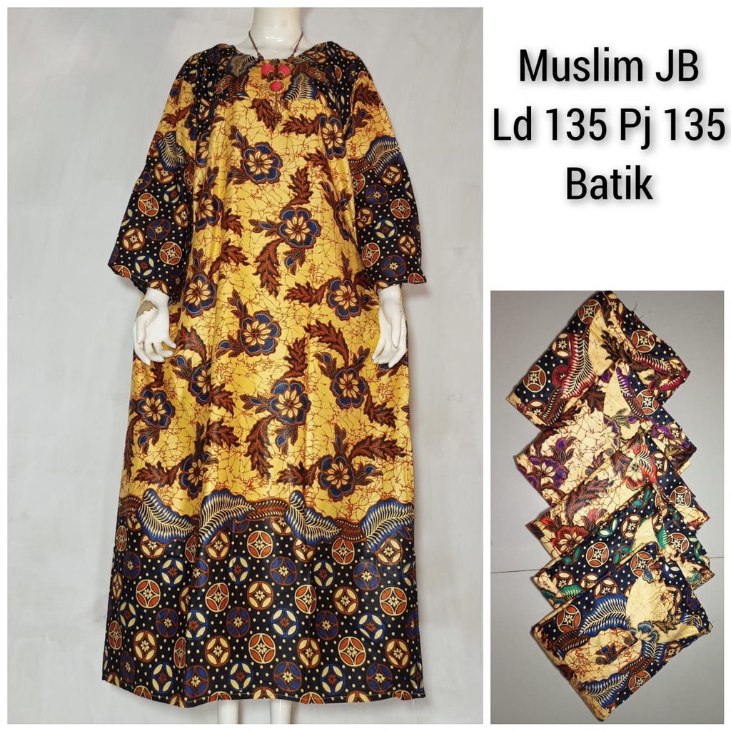 Daster XXL Muslim Busui Panjang Larissa Motif Bunga 5 | Daster Gamis Busui Jumbo Rayon Bali LD 135
