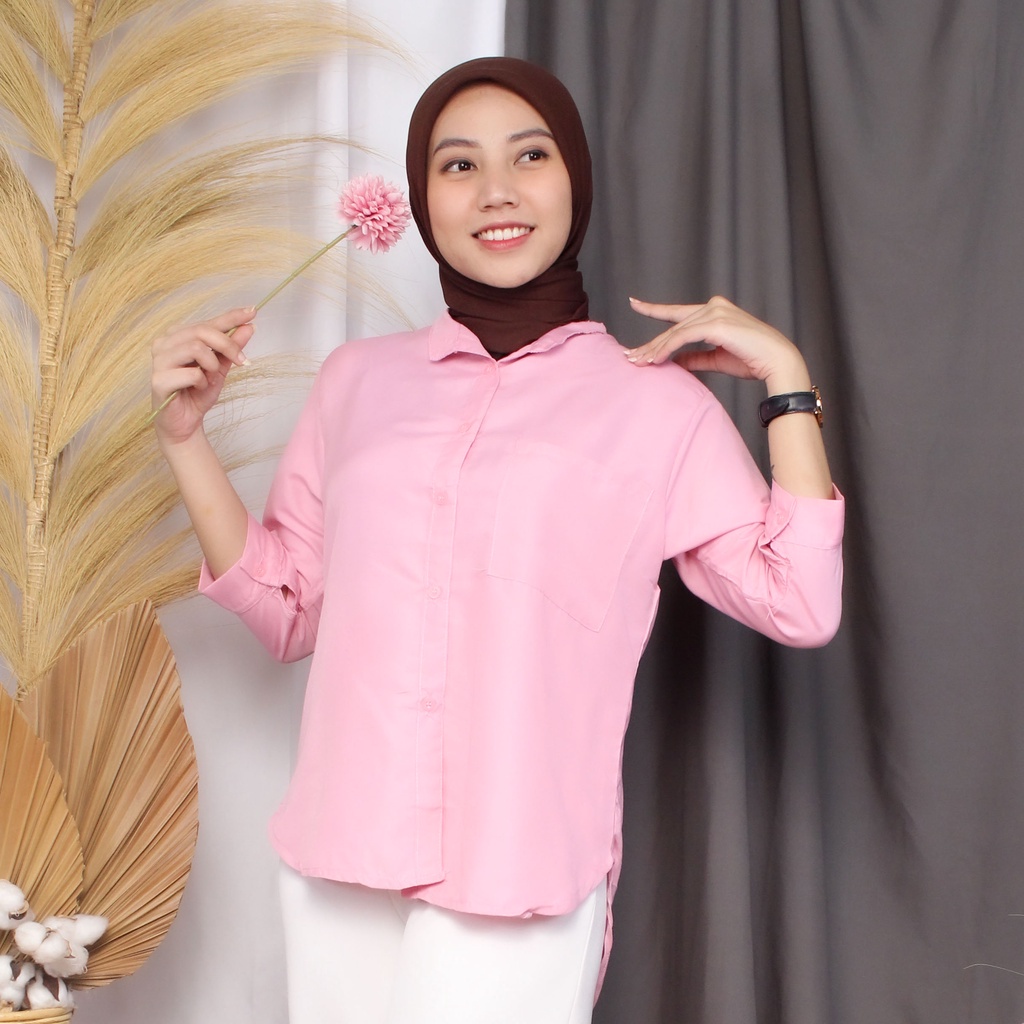 BEFAST - ZRX OOTD Wanita Tunik HAOYA / Pocheta Tunik / Tunik Wanita Muslimah / Atasan Pakaian Wanita Remaja / Tunik Polos Casual / Fashion Wanita Hijab / Tunik Kekiniaan / Terlaris / Termurah