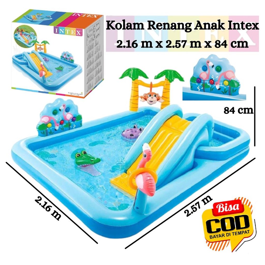 Kolam Renang Anak Intex 57161 Play Center Perosotan 2.16mx2.57mx84cm Kolam Renang Portable