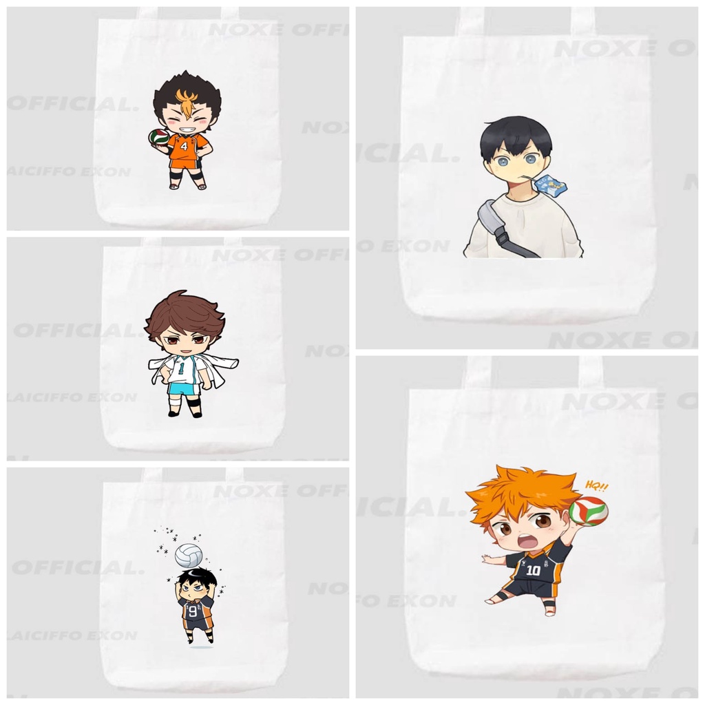 TOTE BAG ANIME JEPANG HAIKYUU / HINATA , KAGEYAMA TOBIO , NISHINOYA , OIKAWA