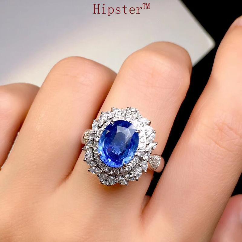 Sapphire Ring Women's Luxury Pendant Jewelry Set