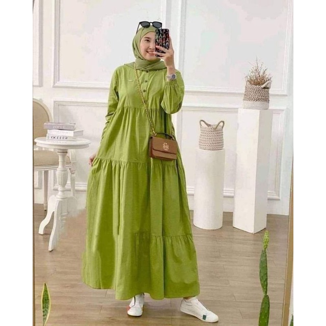 Gamis muslimah | gamis rayon premium | gamis midi fashion