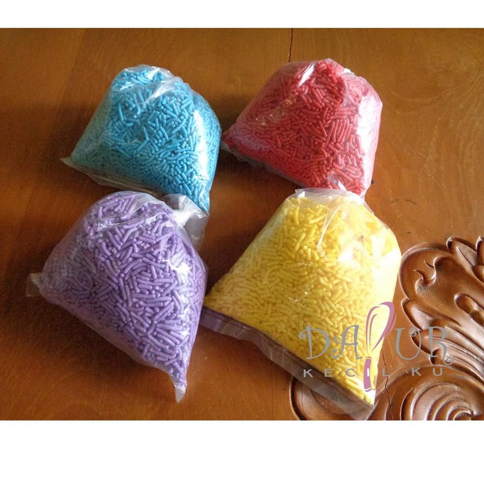 

Brightϟ Meses Warna / Buah Elmer 100 gr Repack Meises Chocorice Biru / Ungu / Strawberry