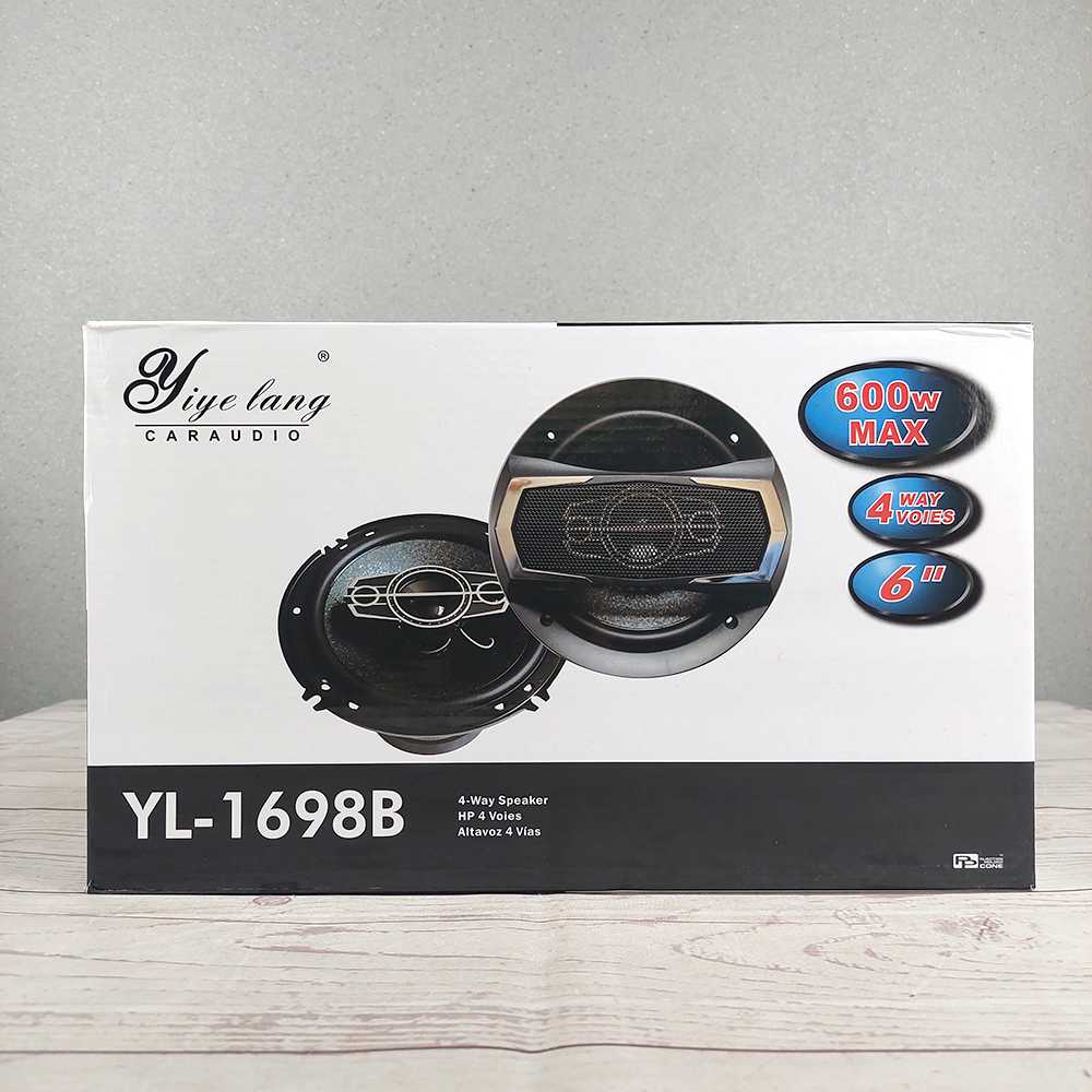 Speaker Mobil YL-1698B HiFi Coaxial Midrange dynamic Bass 4 Way 6.5 Inch 600W 2 PCS - YL-1698B Yiyelang