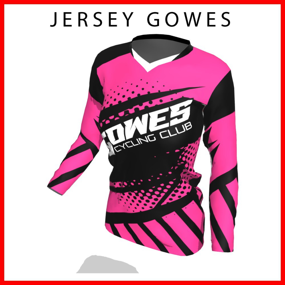 Baju Kaos Jersey Sepeda Gowes Wanita Cewek Perempuan Lengan Panjang Printing-139