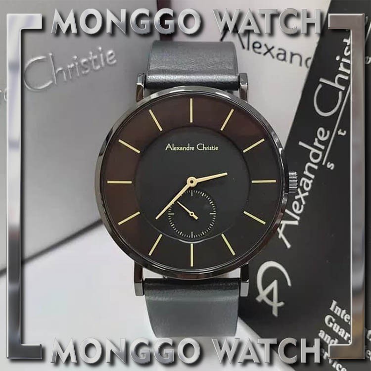 JAM PRIA ALEXANDRE CHRISTIE AC 8484 BLK ORIGINAL BERGARANSI RESMI