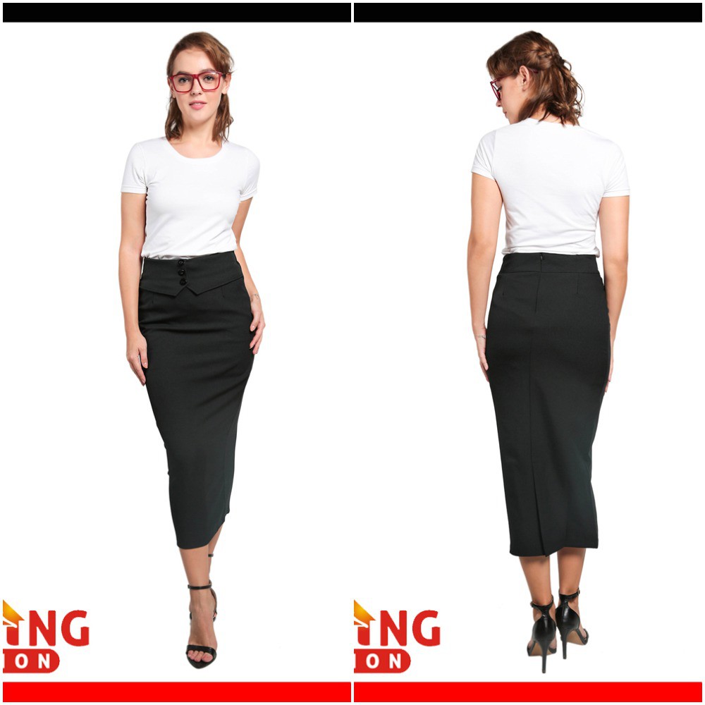 Rok Panjang Formal Kantor Wanita / Bahan Katun - Premium Quality (COMB)