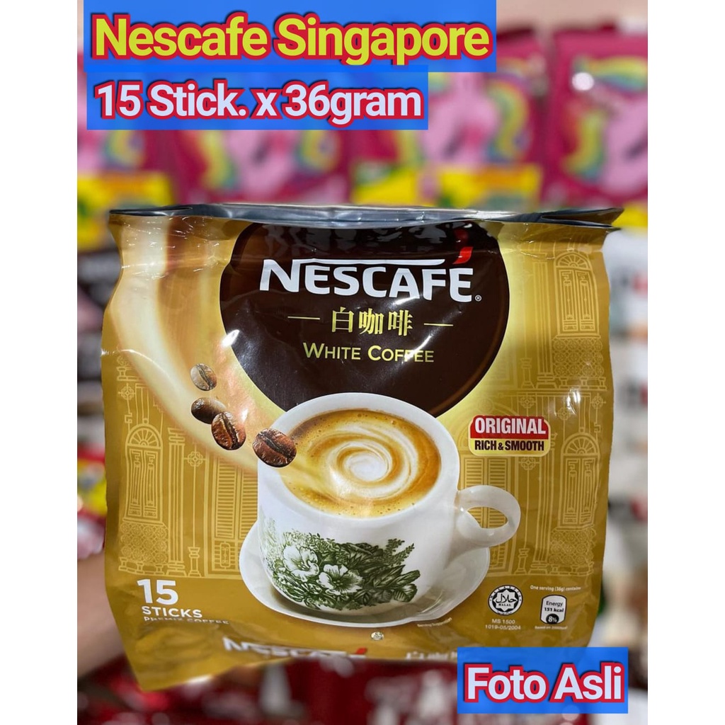 Kopi Instant Nescafe Singapore White Coffee Original 15 x 36 Gram