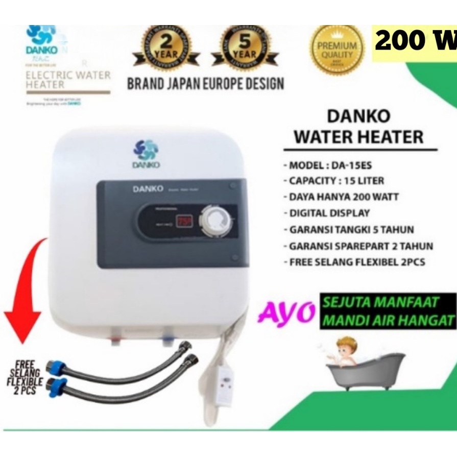 Danko Electric Water Heater Capacity 15L Low Watt Garansi 5 Tahun