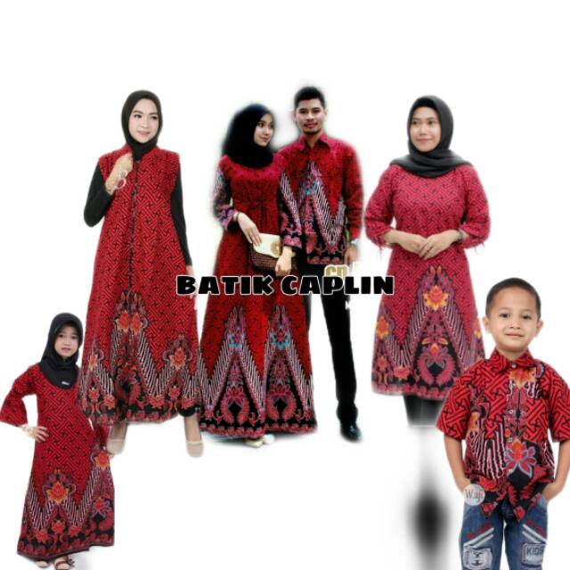 Batik Couple keluarga sania ruffle ori ndoro jowi dnt bata merah