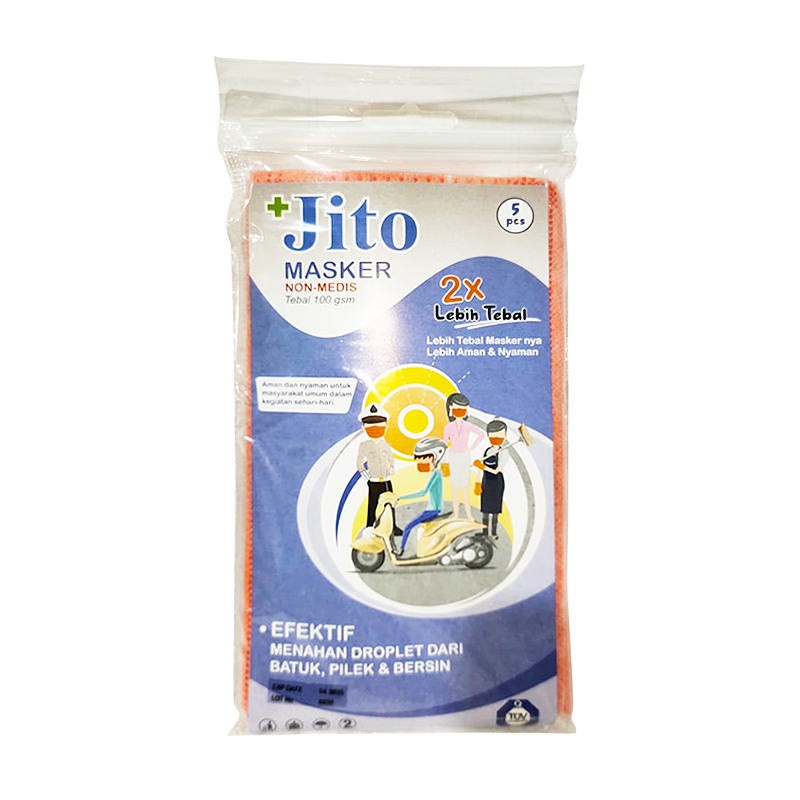 JITO Masker Non Medis Isi 5 / Harga tercantum untuk per 1 pack / polusi udara / perlindungan debu / kemenkes / mask / trend