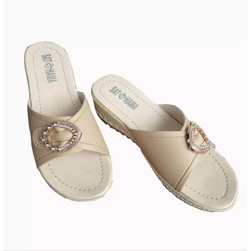 Satohama Sandal Wedges Kokop Murah Sandal Wanita Keren - Sandal Selop Wanita CC-12 Sandal Terlaris