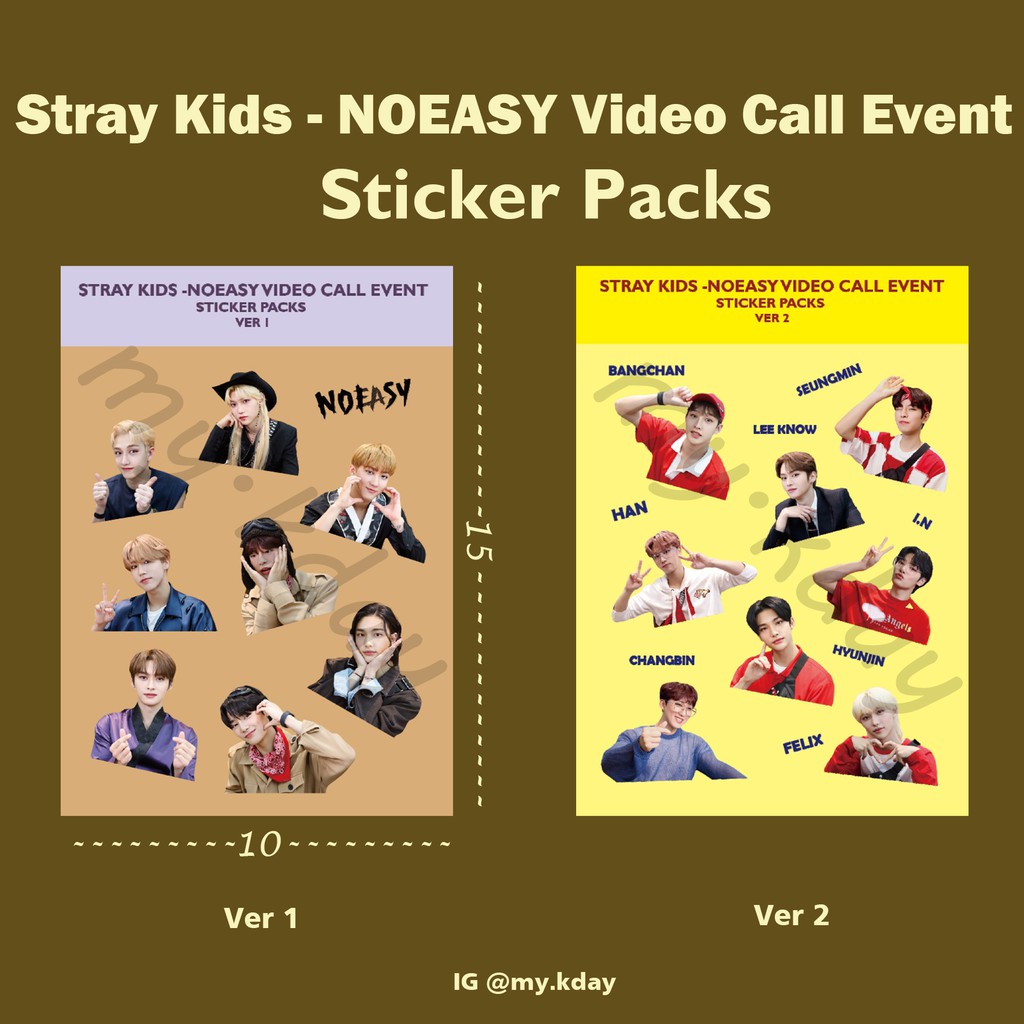 ST-0037, Unofficial Sticker Stiker Stray Kids Noeasy Video Call Event Kiss Cut
