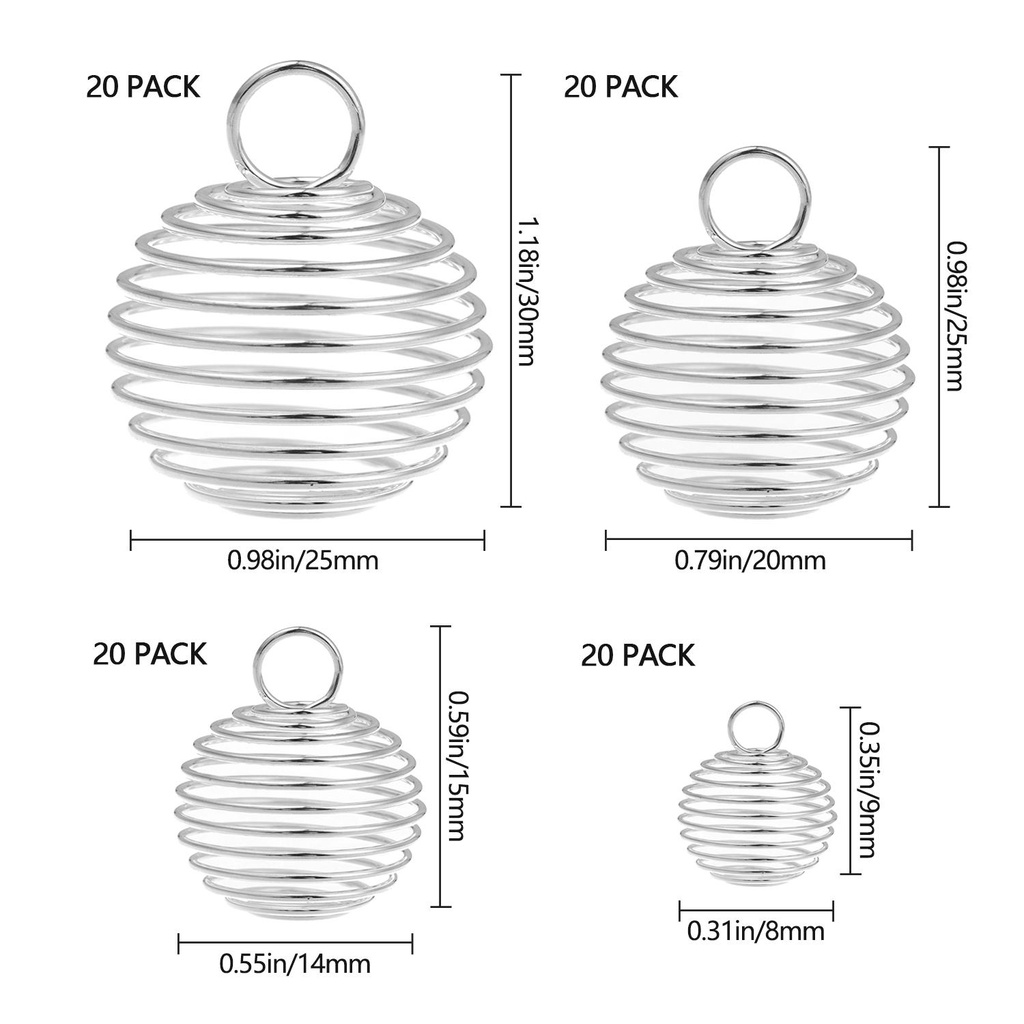 Lily 80pcs Manik Kandang Kerajinan Membuat Perhiasan Kalung Cage Liontin