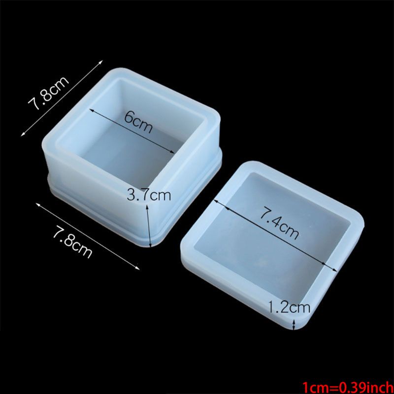 SIY  4 Pcs Box Resin Molds with lids Silicone Molds for DIY Craft Making Storing Earrings, Rings, Coins, Keys Ashtray