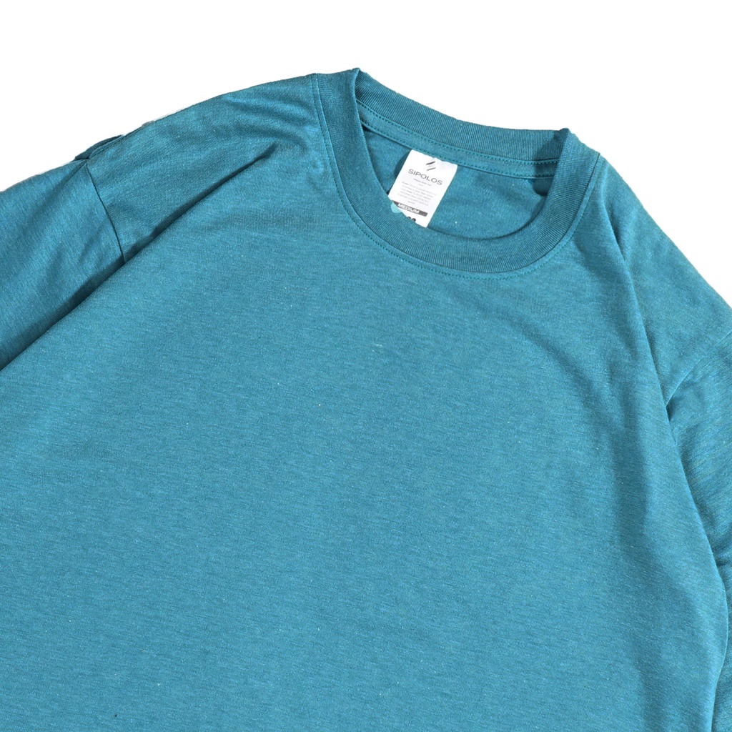 Sipolos Kaos Polos Pria Wanita Lengan Pendek Cotton Twotone Regular Fit-Tosca Green