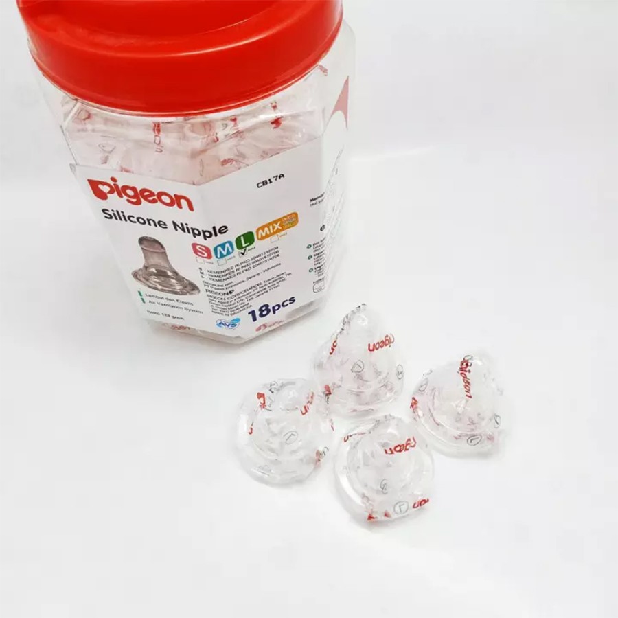 Dot Pigeon Silicone Nipple Dot Bayi Botol Susu Satuan size SML