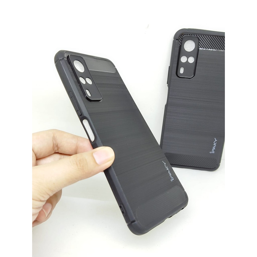 Case Slim Fit Carbon Vivo Y51 2020 6.58 inchi Softshell Fiber Multi Carbon Anti Melar