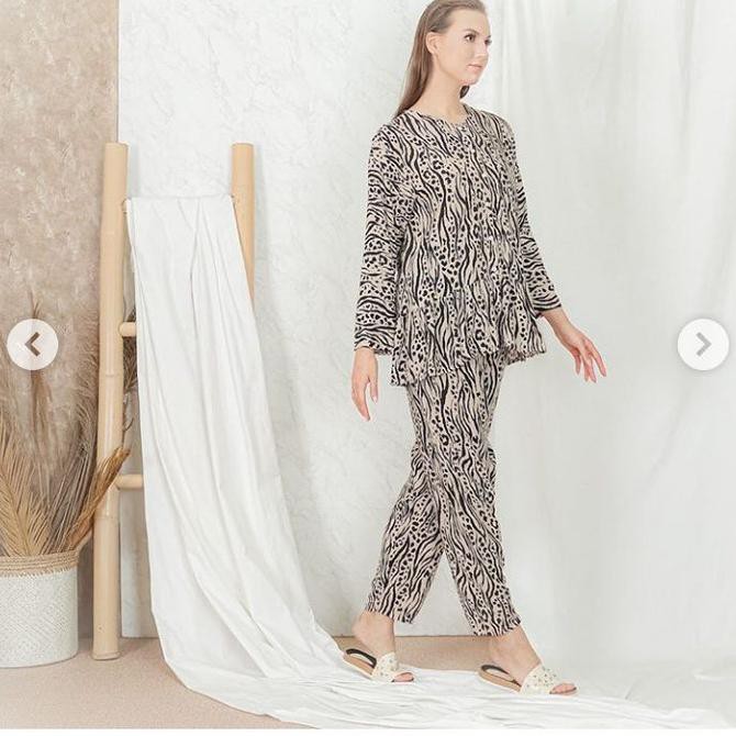 Piyama Baju Tidur Wanita One Set Amro Rayon Viscose Premium - Hitam Tokyoolshop_