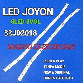 LAMPU BL BACKLIGHT LED TV JOYON 6K 6V 32IN 32JD2018 6LED 6VOL NEW