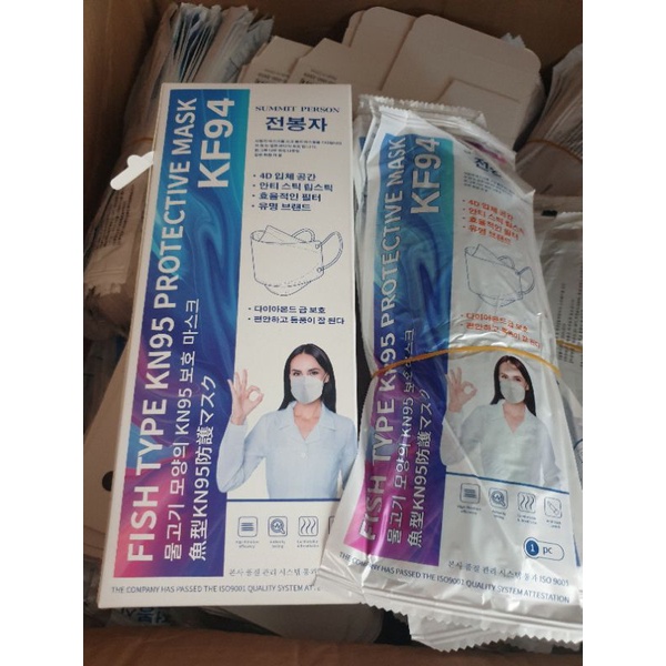[1box isi 20] summit person Masker kf94 premium Quality 4ply masker korea putih hitam