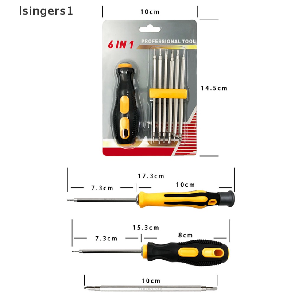 (lsingers1) 6in1 Obeng Magnetik Multifungsi