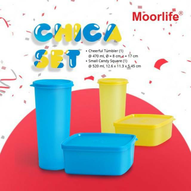 PROMO Moorlife Chica Set /kotak makan anti tumpah /botol minum/Tumbler anti tumpah