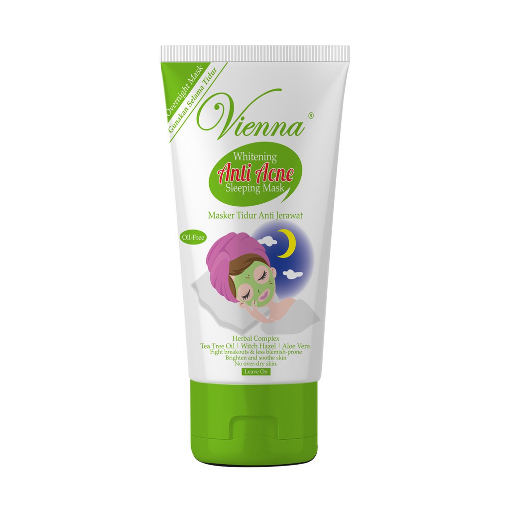 Vienna Anti Acne Sleeping Mask Masker Tidur Anti Jerawat 50ml