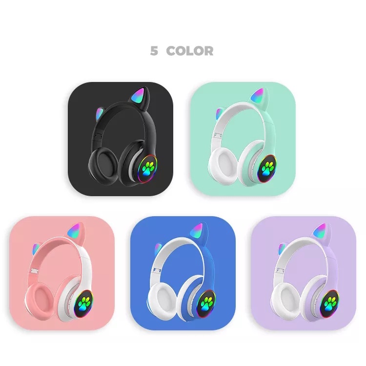 HEADSET / HANDSFREE STN-28 BLUETOOTH5.0 BENTUK TELINGA KUCING