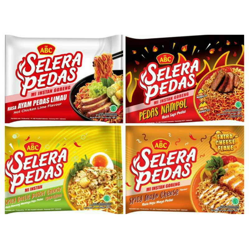 

ABC selera pedas mie instan goreng all varian .