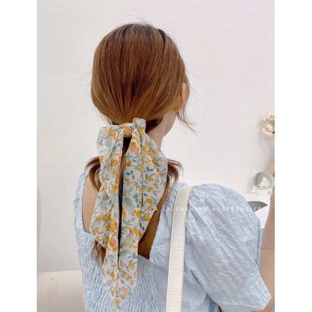 Ikat Rambut Pita Model Scraf Korea / Scunchie Scraf Pita Model Terbaru