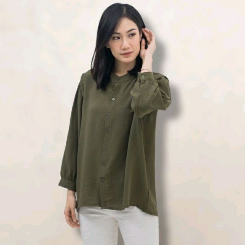 Aisa Blouse Crinkle Premium Kemeja Formal Kerja / Reva Blouse Crinkle / Kemeja Polos Atasan Wanita / Kemeja Blouse Wanita