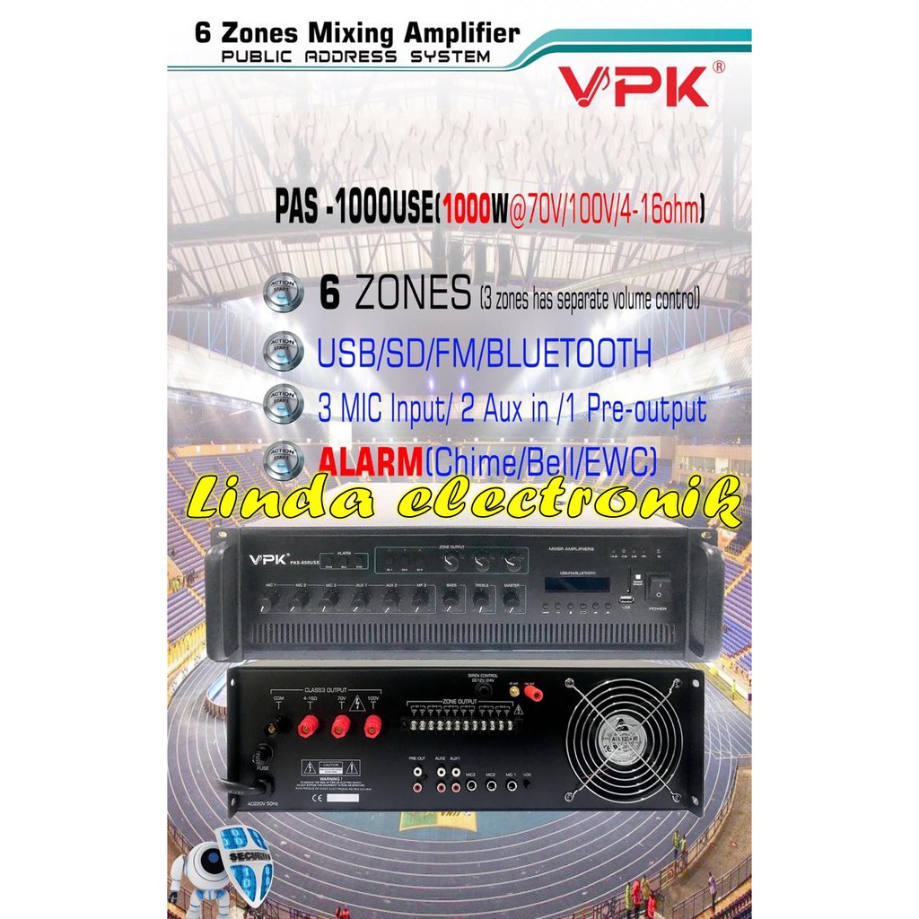 Amplifier Systems Vpk Pas1000use 1000watt 6 zones Pas 1000use pas1000 use