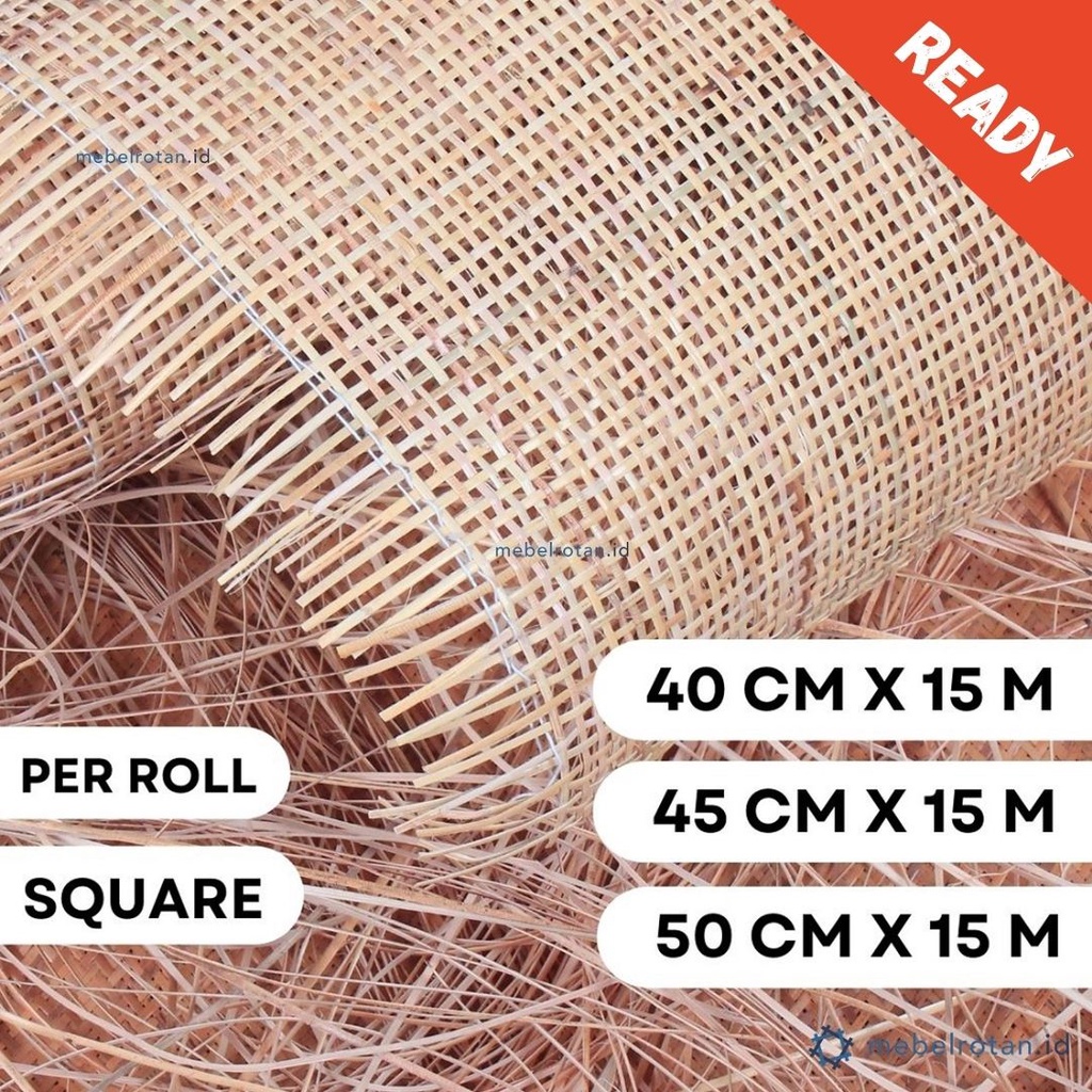Anyaman Rotan Lembaran | Webbing Square 40/45/50 CM | Per Roll
