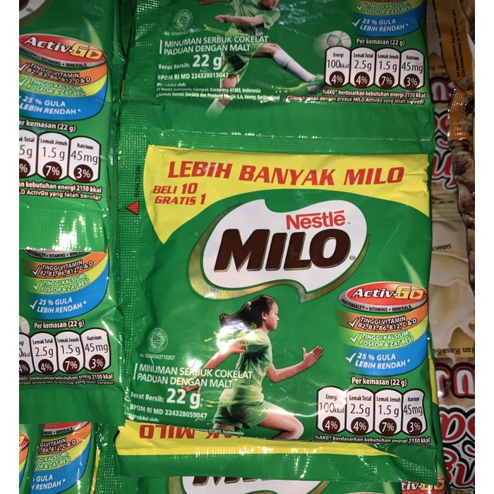 

b2011bb Milo Sachet 22 Gr Renceng Isi 10 Pcs Xa201As