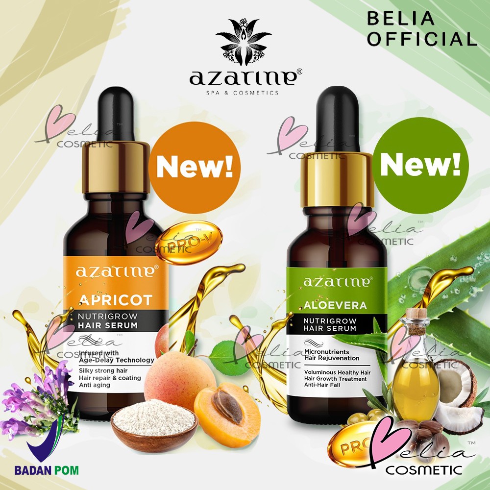 ❤ BELIA ❤ AZARINE Hair Serum Nutrigrow Apricot, Aloe Vera (✔️BPOM)