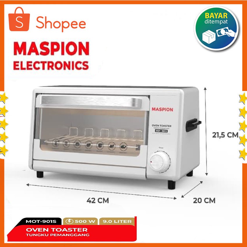 MOT-901S Maspion Oven Toaster (Tungku Pemanggang)- Kapasitas 9 Liter