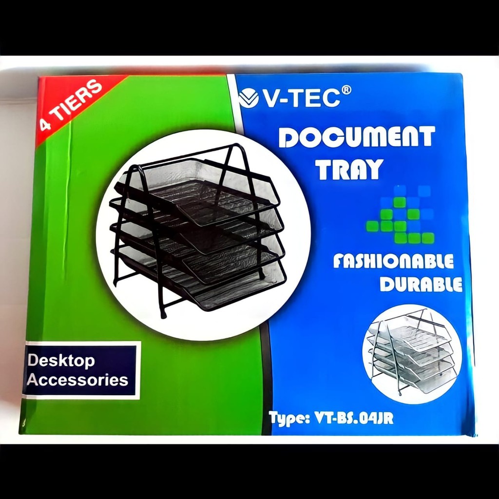 Document Tray V-Tec 4 Tingkat - Letter Tray - Rak Surat 4 Susun Besi - Tempat Dokumen - Paper Tray O