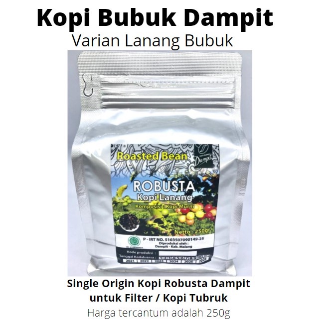 

Kopi Robusta Lanang Bubuk Selalu Ready Stock [250g]