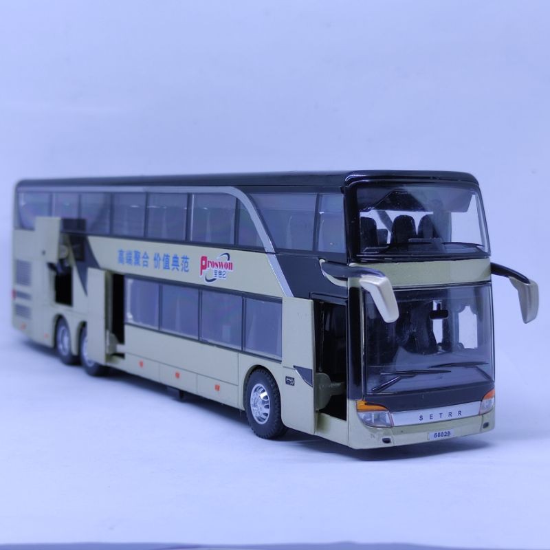 Diecast Miniatur Bis Tingkat double deck Setra Mainan Bus Mercedes Scania Volvo