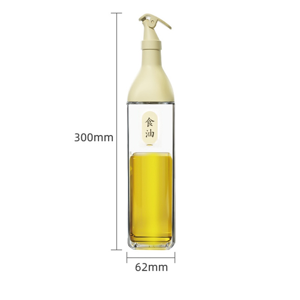 Glass Square Flavoring Bottle Kitchen Oil Can with Label for Soy Sauce Leakage Prevention Bottle