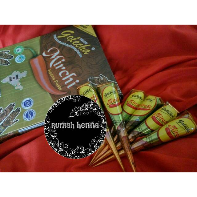 

golecha mirchi / henna lukis tangan (MERAH TUA/KECOKLATAN) series 2021