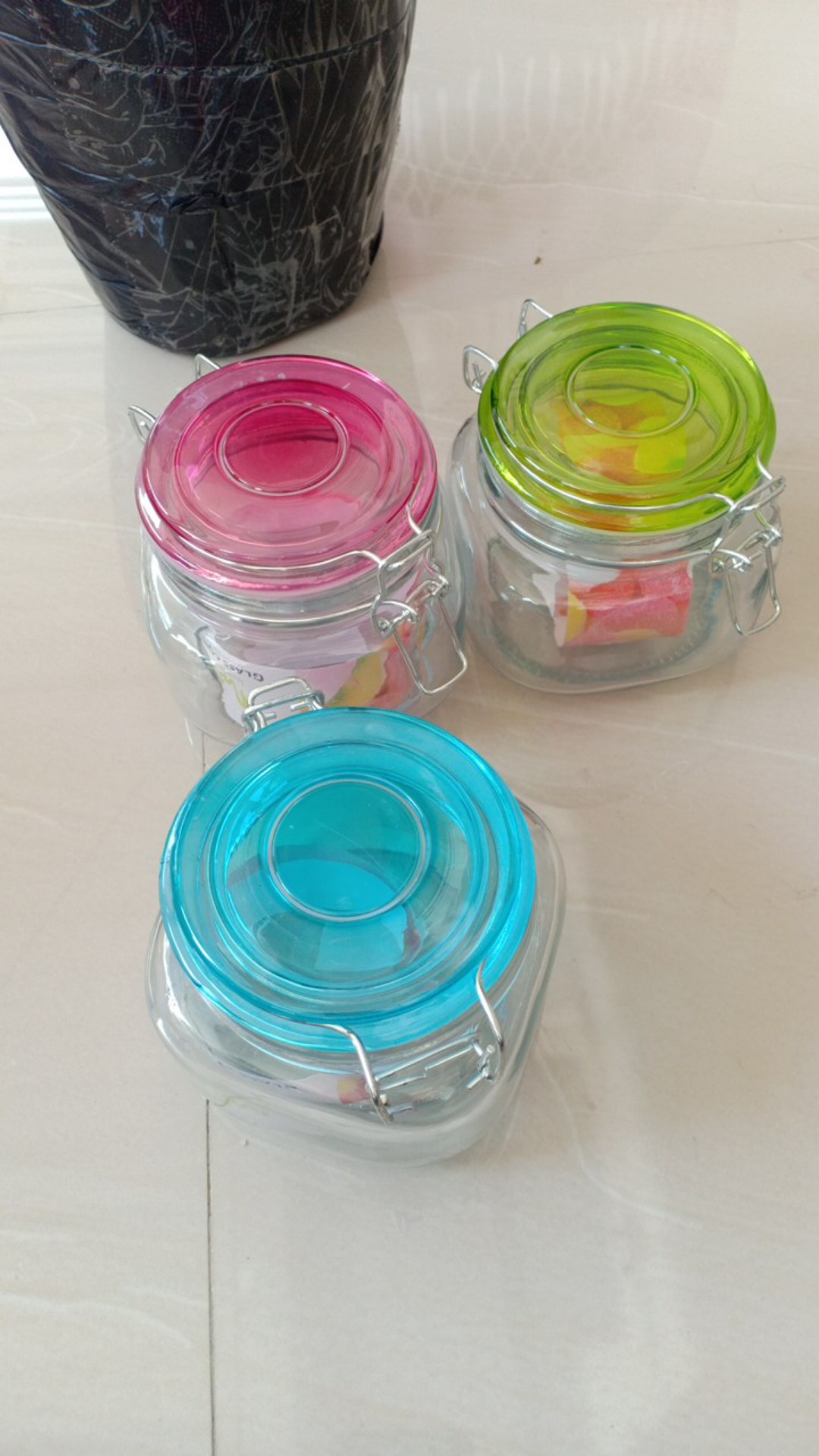 Hermetico Jar 500 Ml Tutup Warna | Toples Kaca Tutup Kait | Jar Kaca