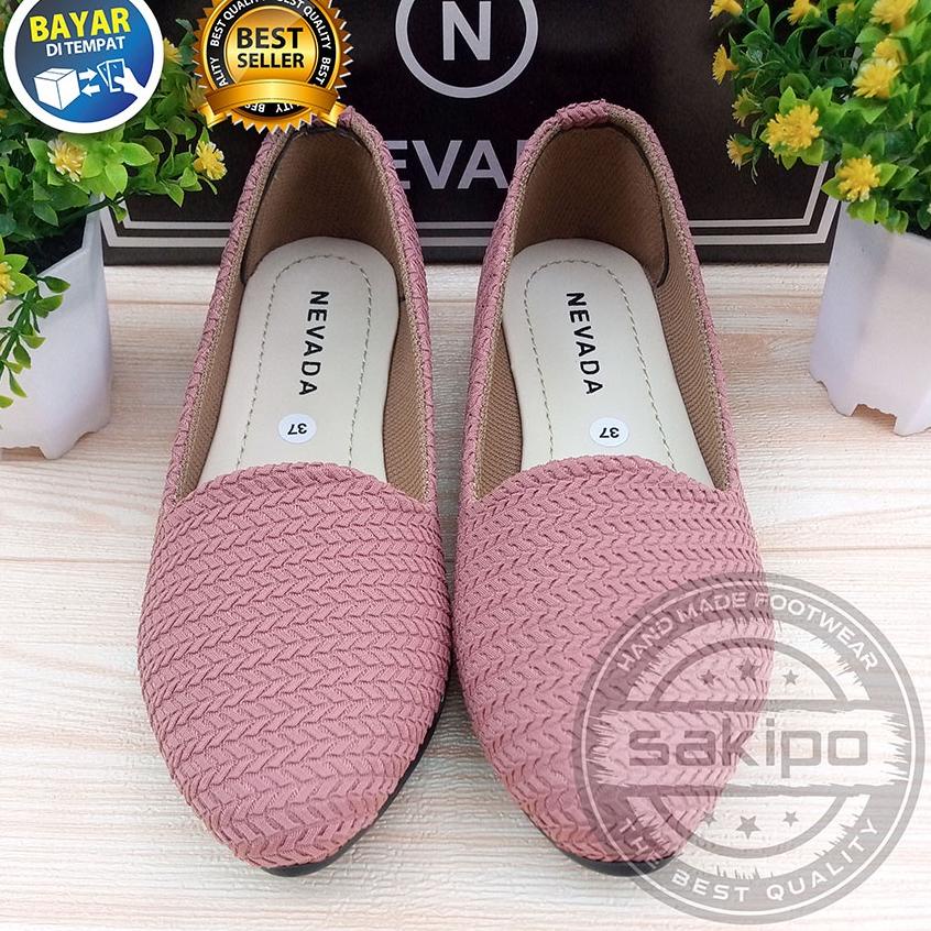 Harga TERMURAAH.. PROMO 12.12 BIRTHDAY SALE SEPATU WANITA DEWASA BALET RAJUT NEVADA TRENDI TERMURAH 