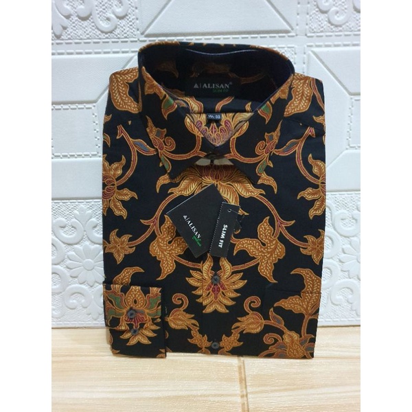 Kemeja Batik Alisan Slimfit Non Reguler Size 14.5 Tangan Panjang