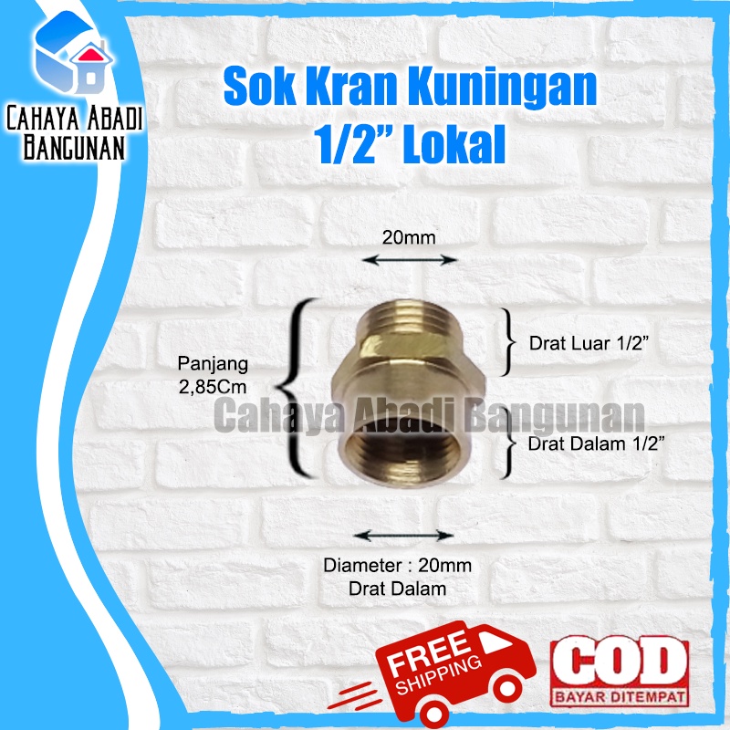 Sok Kran Kuningan 1/2&quot; x 1/2&quot;